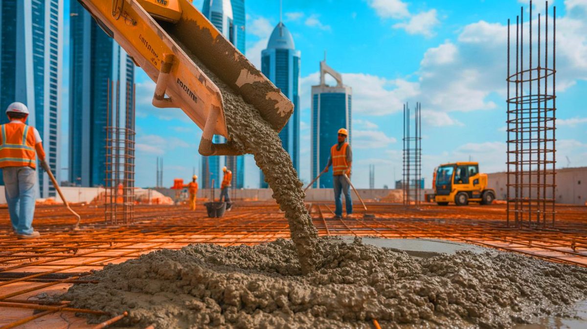 Illustration von der Einführung des innovativen Betonzusatzstoffs CureAssure in den Vereinigten Arabischen Emiraten.