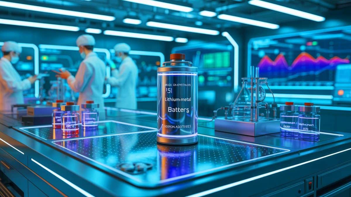 Illustration von den Vorteilen von Bor-Zusätzen in Lithium-Metall-Batterien.