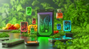 Illustration von der nachhaltigen Nutzung funktionaler Druckfarben zur Überwachung von Produktbedingungen.