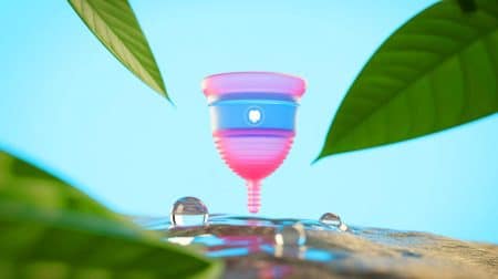 Illustration von einer innovativen Menstruationstasse mit Gesundheitsüberwachungsfunktion.