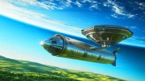 Illustration von der revolutionären Arc-Raumfahrttechnologie für schnelle Logistiklösungen.